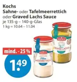 V Markt Kochs Sahne- oder Tafelmeerrettich oder Graved Lachs Sauce Angebot