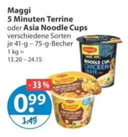 V Markt Maggi 5 Minuten Terrine oder Asia Noodle Cups Angebot