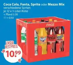 V Markt Coca Cola, Fanta, Sprite oder Mezzo Mix Angebot
