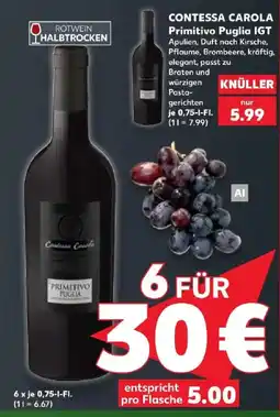 Kaufland Contessa Carola Primitivo Puglia IGT Angebot