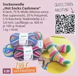 V Markt Sockenwolle "Hot Socks Cashmere" gründl Angebot