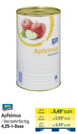 METRO aro Apfelmus Angebot