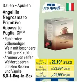 METRO Angelillo Negroamaro Primitivo Appassite Angebot