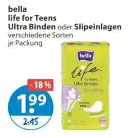V Markt bella life for Teens Ultra Binden Angebot