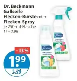 V Markt Dr. Beckmann Gallseife Flecken-Bürste oder Flecken-Spray Angebot