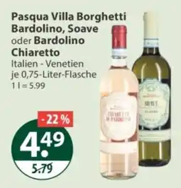 V Markt Pasqua Villa Borghetti Bardolino, Soave oder Bardolino Chiaretto Angebot
