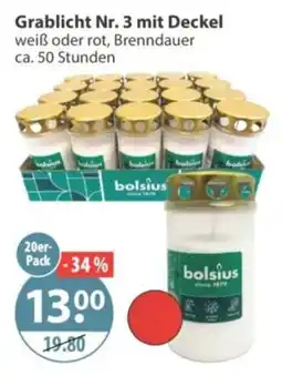 V Markt Grablicht Nr. 3 mit Deckel bolsius Angebot