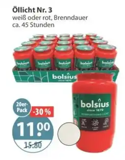 V Markt Öllicht Nr. 3 bolsius Angebot