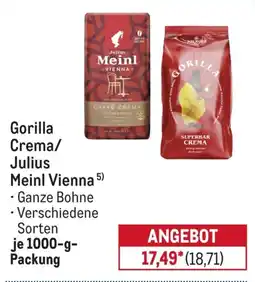 METRO Gorilla Crema/Julius Meinl Vienna Angebot