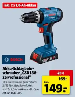 Hagebau BOSCH Akku-Schlagbohrschrauber „GSB 18V-25 Professional“ Angebot