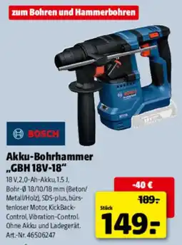 Hagebau BOSCH Akku-Bohrhammer „GBH 18V-18“ Angebot