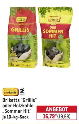 METRO proFagus Briketts "Grillis" oder Holzkohle "Sommer Hit" Angebot
