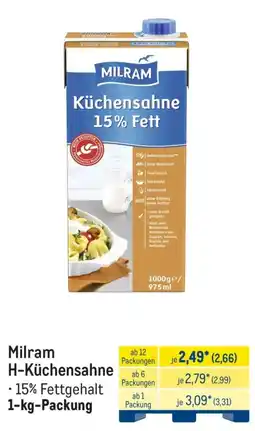 METRO Milram H-Küchensahne Angebot