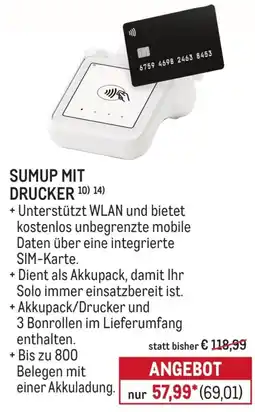 METRO SUMUP MIT DRUCKER Angebot