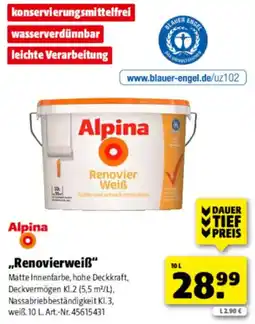 Hagebau Alpina Renovierweiß Angebot