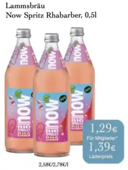 LPG Biomarkt Lammsbräu Now Spritz Rhabarber Angebot
