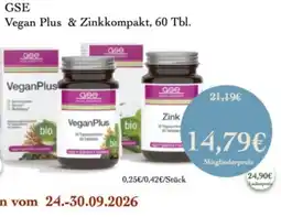 LPG Biomarkt GSE Vegan Plus & Zinkkompakt Angebot