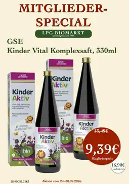 LPG Biomarkt GSE Kinder Vital Komplexsaft Angebot