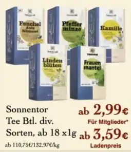 LPG Biomarkt Sonntentor Tee Btl. div. Sorten Angebot