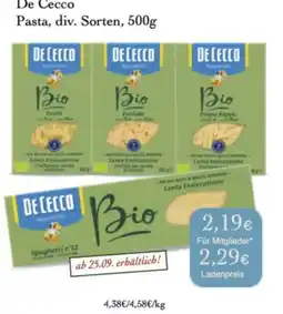 LPG Biomarkt De Cecco Pasta, div. Sorten Angebot