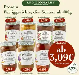 LPG Biomarkt Prosain Fertiggerichte Angebot