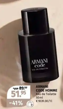Müller ARMANI CODE HOMME Angebot