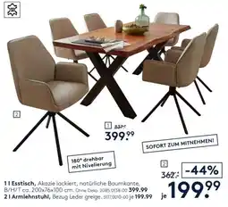 Möbel Rieger Esstisch, Akazie lackiert, natürliche Baumkante Angebot