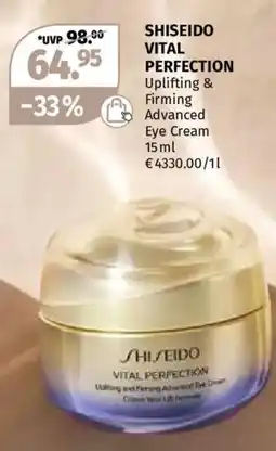 Müller SHISEIDO VITAL PERFECTION Uplifting & Firming Advanced Eye Cream Angebot