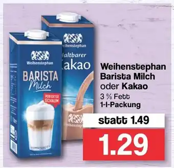 Famila Nord West Weihenstephan Barista Milch oder Kakao 1L Angebot