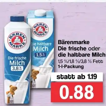 Famila Nord West Barenmarke Die Frische oder die haltbare Milch 1L Angebot