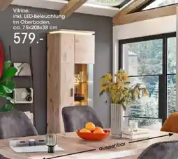 Möbel Martin Vitrine, inkl. LED-Beleuchtung im Oberboden Angebot