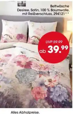 Möbel Martin Bettwäsche Desiree, Satin, 100 % Baumwolle Angebot