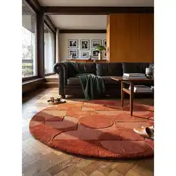 Netto Marken-Discount Wollteppich Hoch-Tief Terrakotta Ø160 cm - DEBEN Kadima Design Angebot
