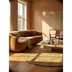 Netto Marken-Discount Wollteppich Hoch-Tief Ocker Ø160 cm - DEBEN Kadima Design Angebot