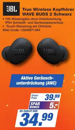 K+B Expert JBL True Wireless Kopfhörer WAVE BUDS 2 Schwarz Angebot