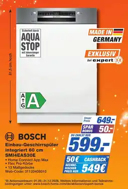 K+B Expert BOSCH Einbau-Geschirrspüler integriert 60 cm Angebot