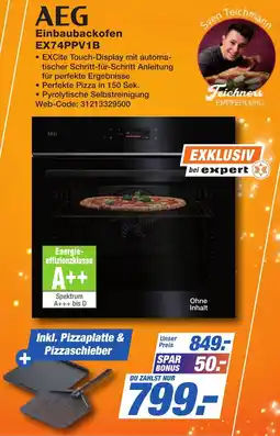 K+B Expert AEG Einbaubackofen EX74PPV1B Angebot