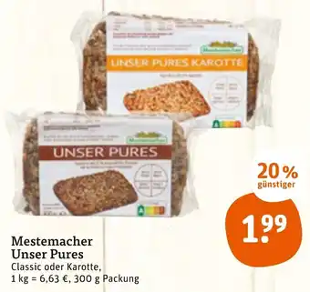 tegut Mestemacher Unser Pures 300g Angebot