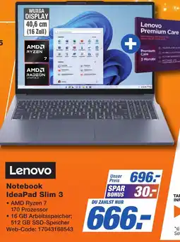 K+B Expert Lenovo Notebook IdeaPad Slim 3 Angebot