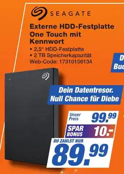 K+B Expert SEAGATE Externe HDD-Festplatte One Touch mit Kennwort Angebot