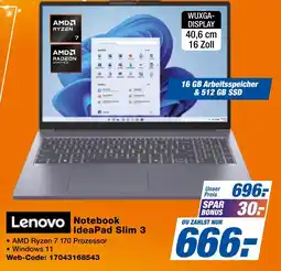 expert Techno Land Lenovo Notebook IdeaPad Slim 3 Angebot