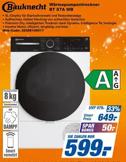 expert Techno Land Bauknecht Wärmepumpentrockner BT 87A WB Angebot