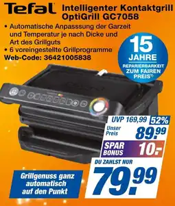 expert Techno Land Tefal Intelligenter Kontaktgrill OptiGrill GC7058 Angebot