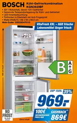 expert Techno Land BOSCH Kühl-Gefrierkombination KGN362IBF Angebot