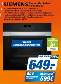 expert Techno Land SIEMENS Einbau-Backofen HB372G0S3 Angebot