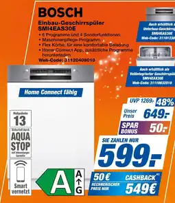 expert Techno Land BOSCH Einbau-Geschirrspüler SMI4EAS30E Angebot