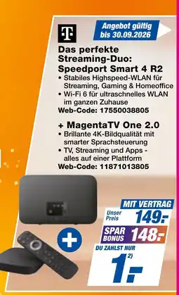 expert Techno Land Speedport Smart 4 R2 + MagentaTV One 2.0 Angebot
