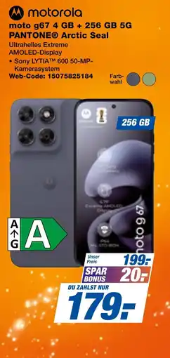 expert Techno Land motorola moto g67 4 GB + 256 GB 5G PANTONE® Arctic Seal Angebot