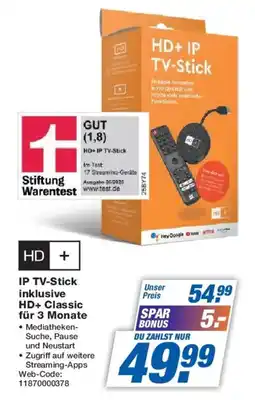 Expert IP TV-Stick inklusive HD+ Classic Angebot