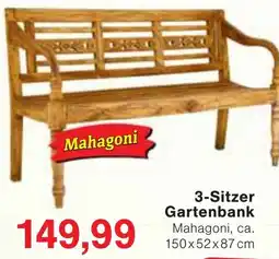 Wiglo Wunderland 3-Sitzer Gartenbank Mahagoni Angebot